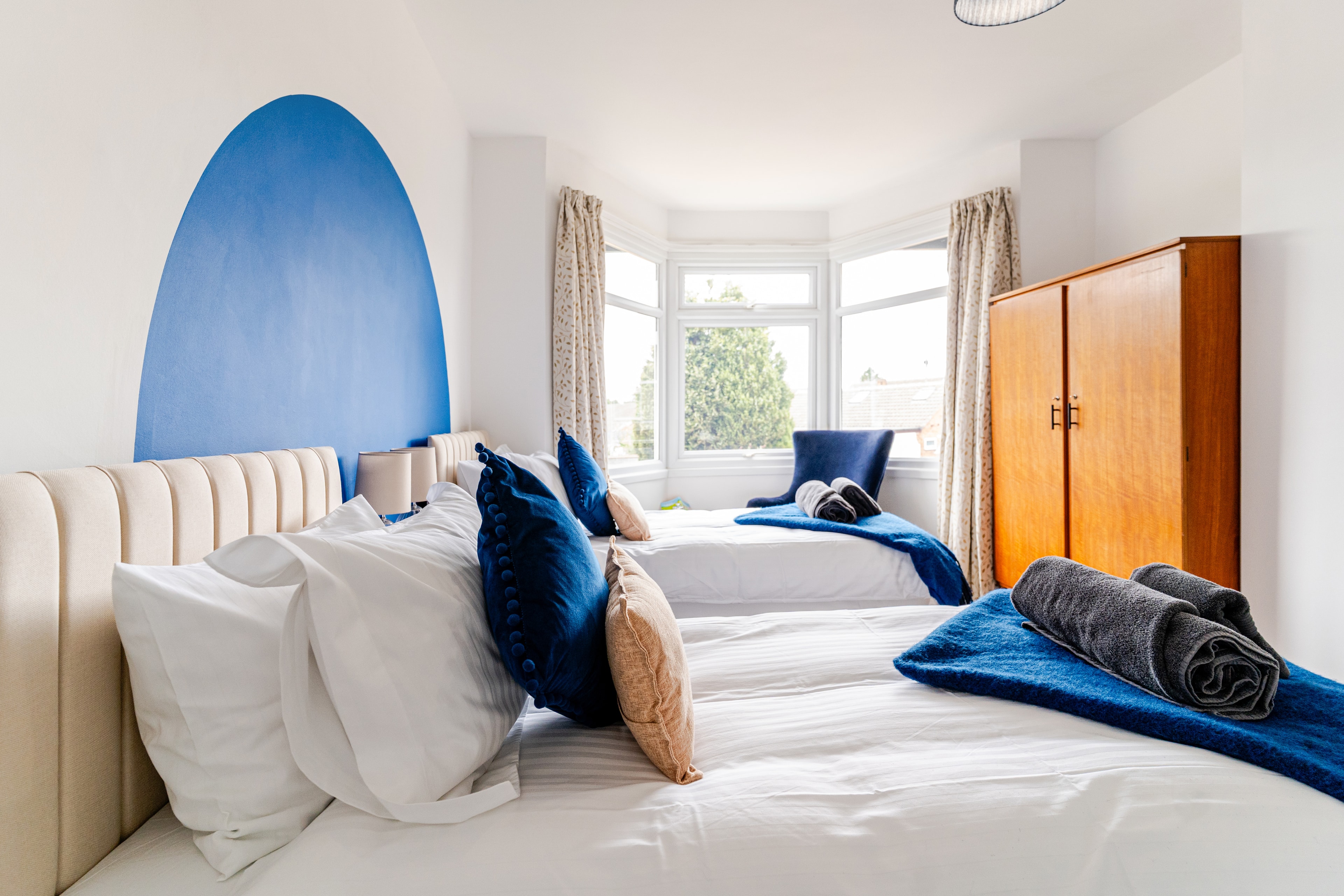 Bedroom 1 configured as twin beds