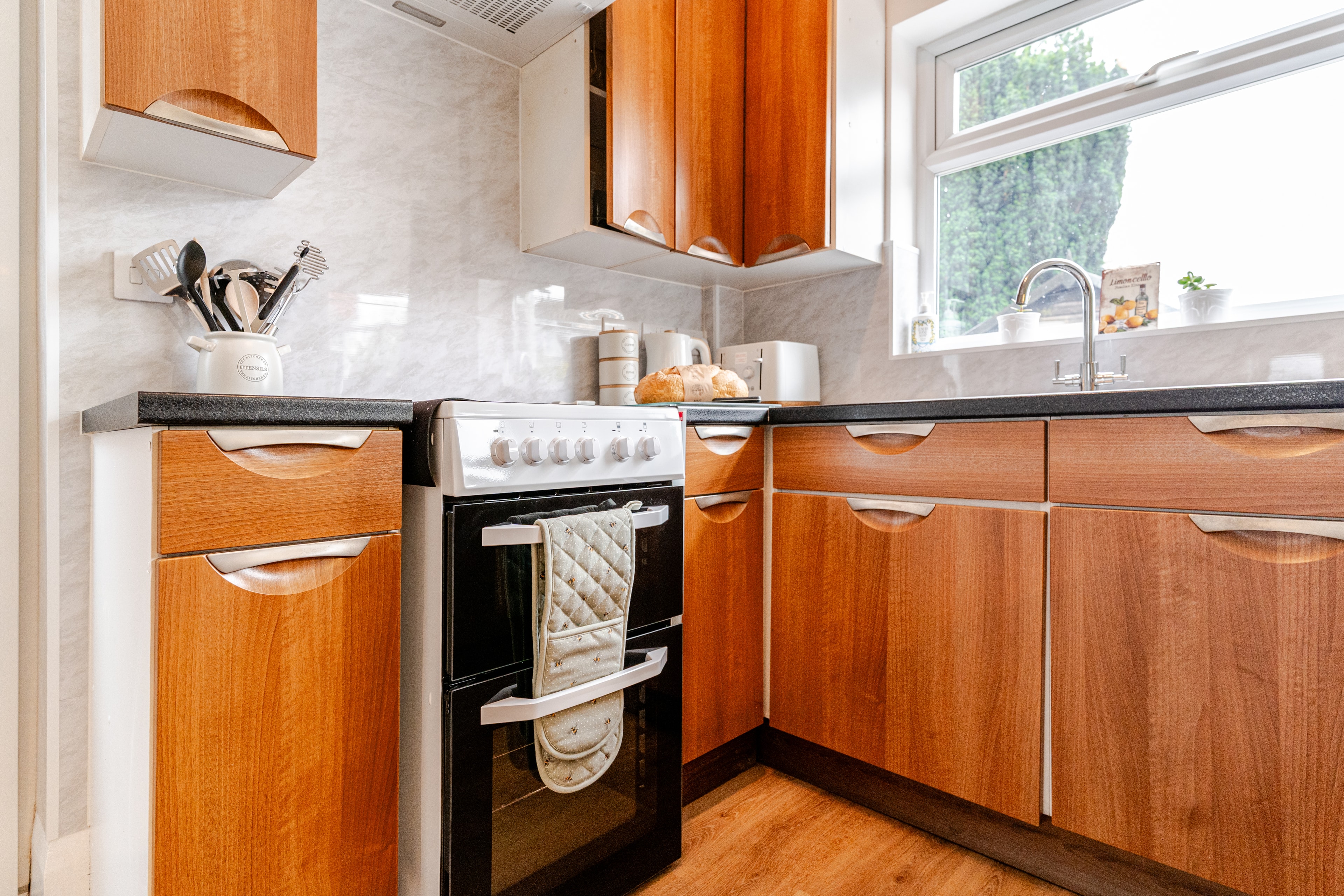 Kitchen close-up showing appliances