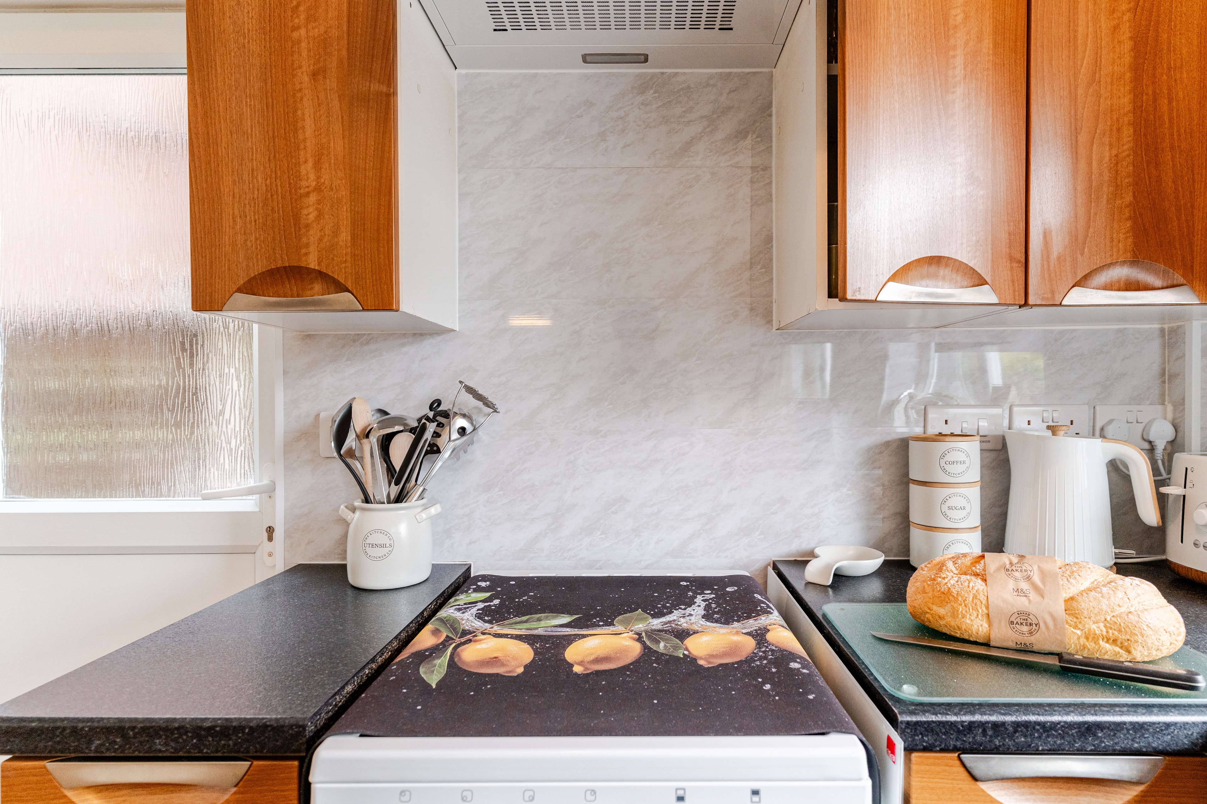 Range cooker in the open-plan kitchen diner