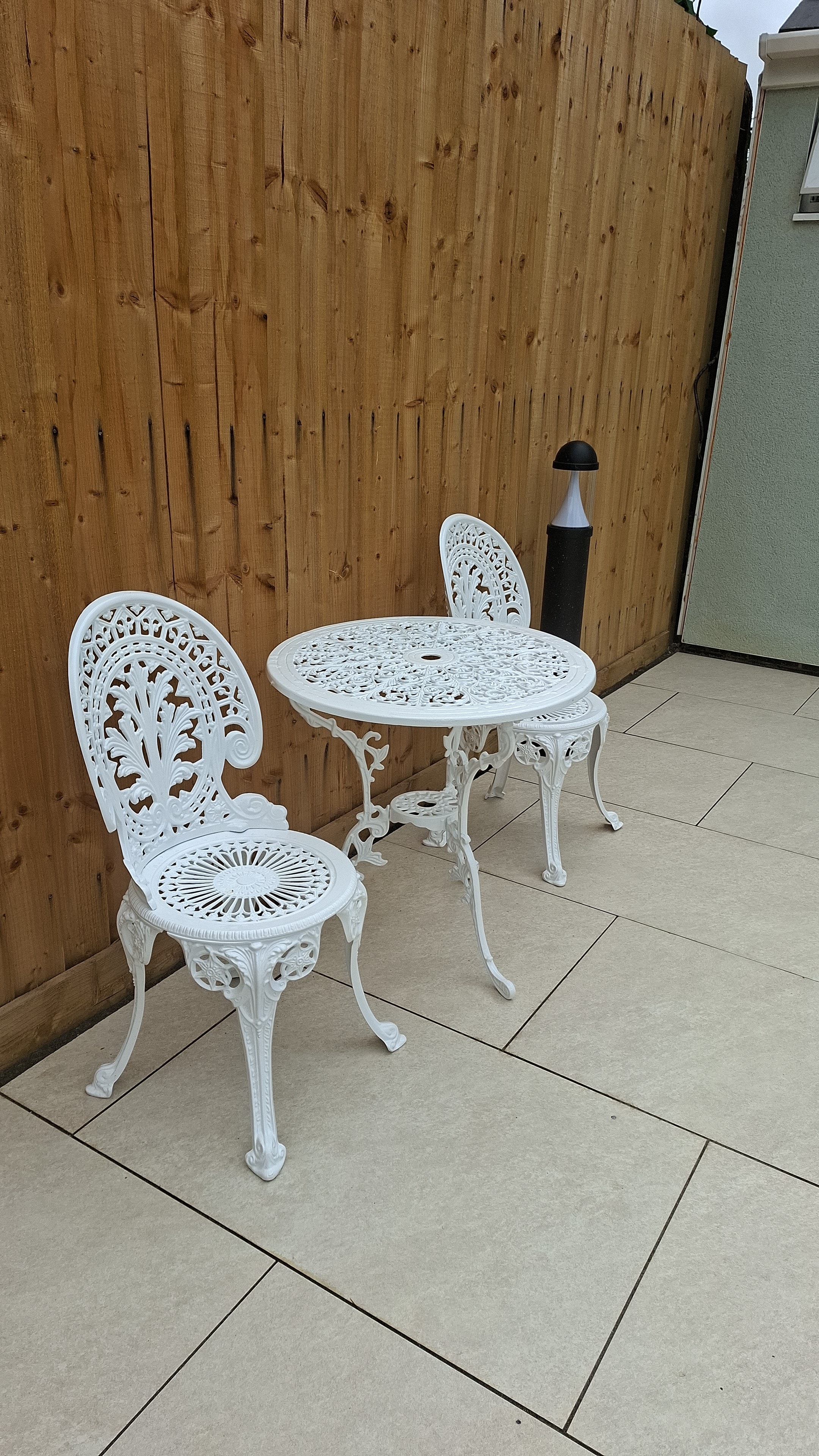 Outdoor seating area at La Belle Maison